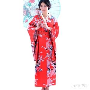 Women’s traditional Japanese kimono style robe.